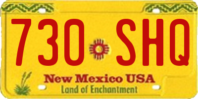 NM license plate 730SHQ