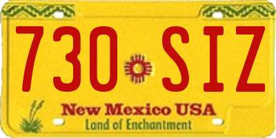 NM license plate 730SIZ