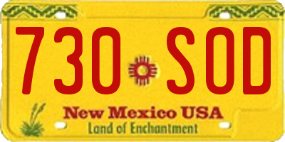 NM license plate 730SOD