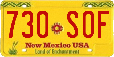 NM license plate 730SOF