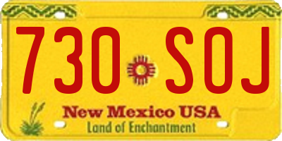 NM license plate 730SOJ