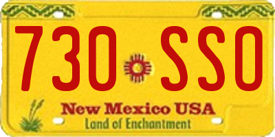 NM license plate 730SSO