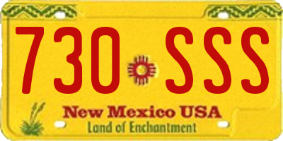 NM license plate 730SSS