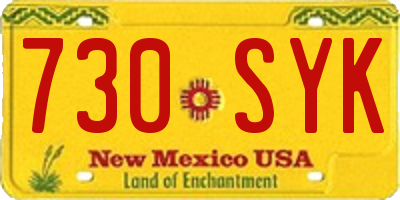 NM license plate 730SYK