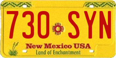 NM license plate 730SYN