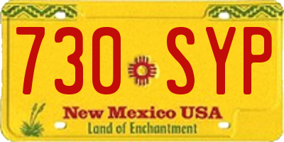 NM license plate 730SYP
