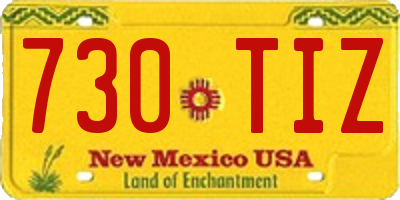 NM license plate 730TIZ