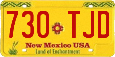 NM license plate 730TJD