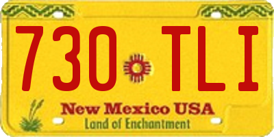 NM license plate 730TLI