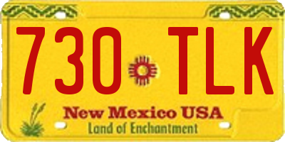 NM license plate 730TLK
