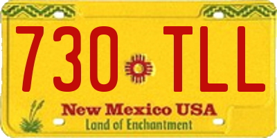 NM license plate 730TLL
