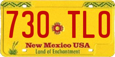 NM license plate 730TLO