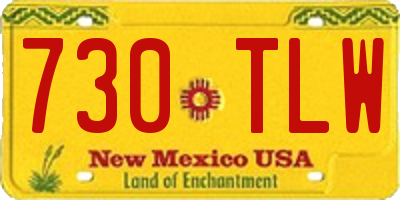NM license plate 730TLW