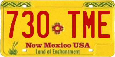 NM license plate 730TME