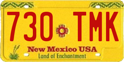 NM license plate 730TMK