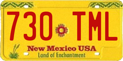 NM license plate 730TML