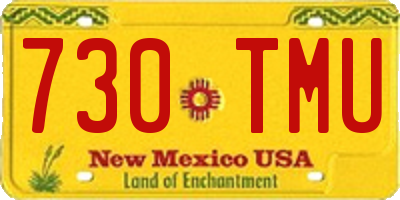 NM license plate 730TMU
