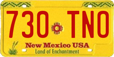 NM license plate 730TNO