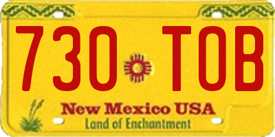 NM license plate 730TOB