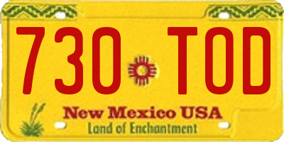 NM license plate 730TOD
