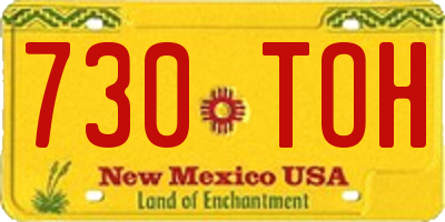 NM license plate 730TOH