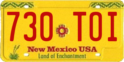 NM license plate 730TOI
