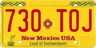 NM license plate 730TOJ