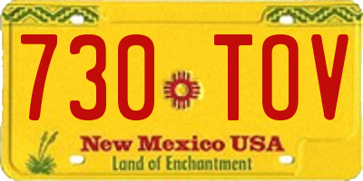 NM license plate 730TOV