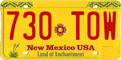 NM license plate 730TOW