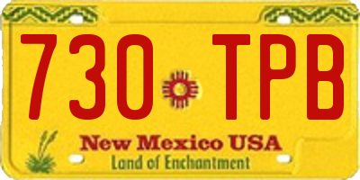 NM license plate 730TPB