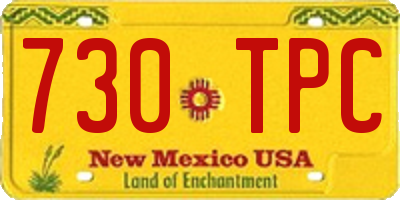 NM license plate 730TPC
