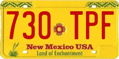 NM license plate 730TPF