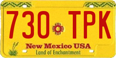 NM license plate 730TPK