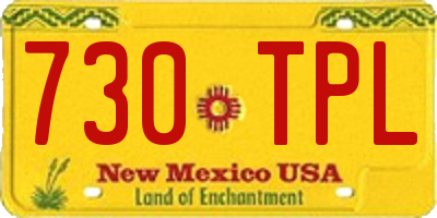 NM license plate 730TPL