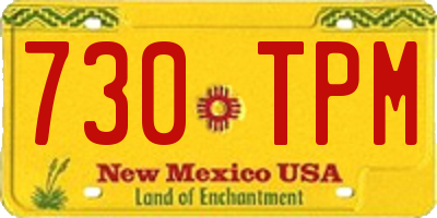 NM license plate 730TPM