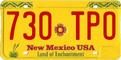 NM license plate 730TPO