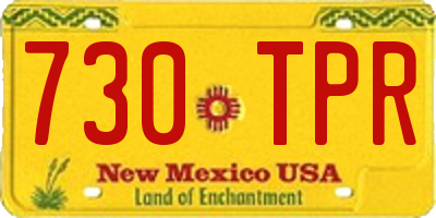 NM license plate 730TPR