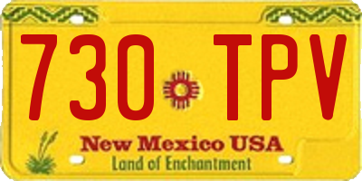 NM license plate 730TPV