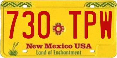 NM license plate 730TPW