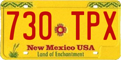 NM license plate 730TPX