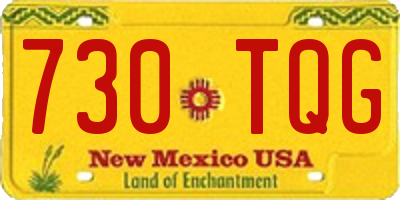 NM license plate 730TQG