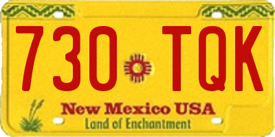 NM license plate 730TQK