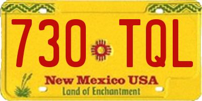 NM license plate 730TQL