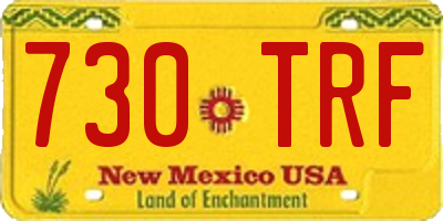 NM license plate 730TRF
