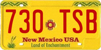 NM license plate 730TSB