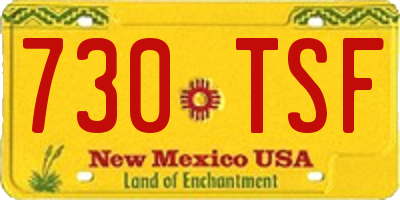 NM license plate 730TSF