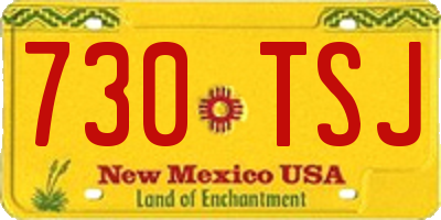 NM license plate 730TSJ