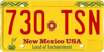 NM license plate 730TSN