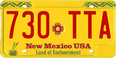 NM license plate 730TTA