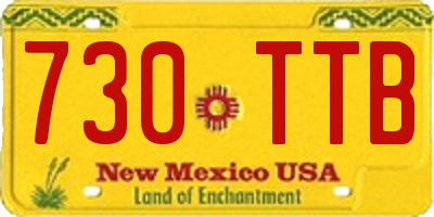 NM license plate 730TTB